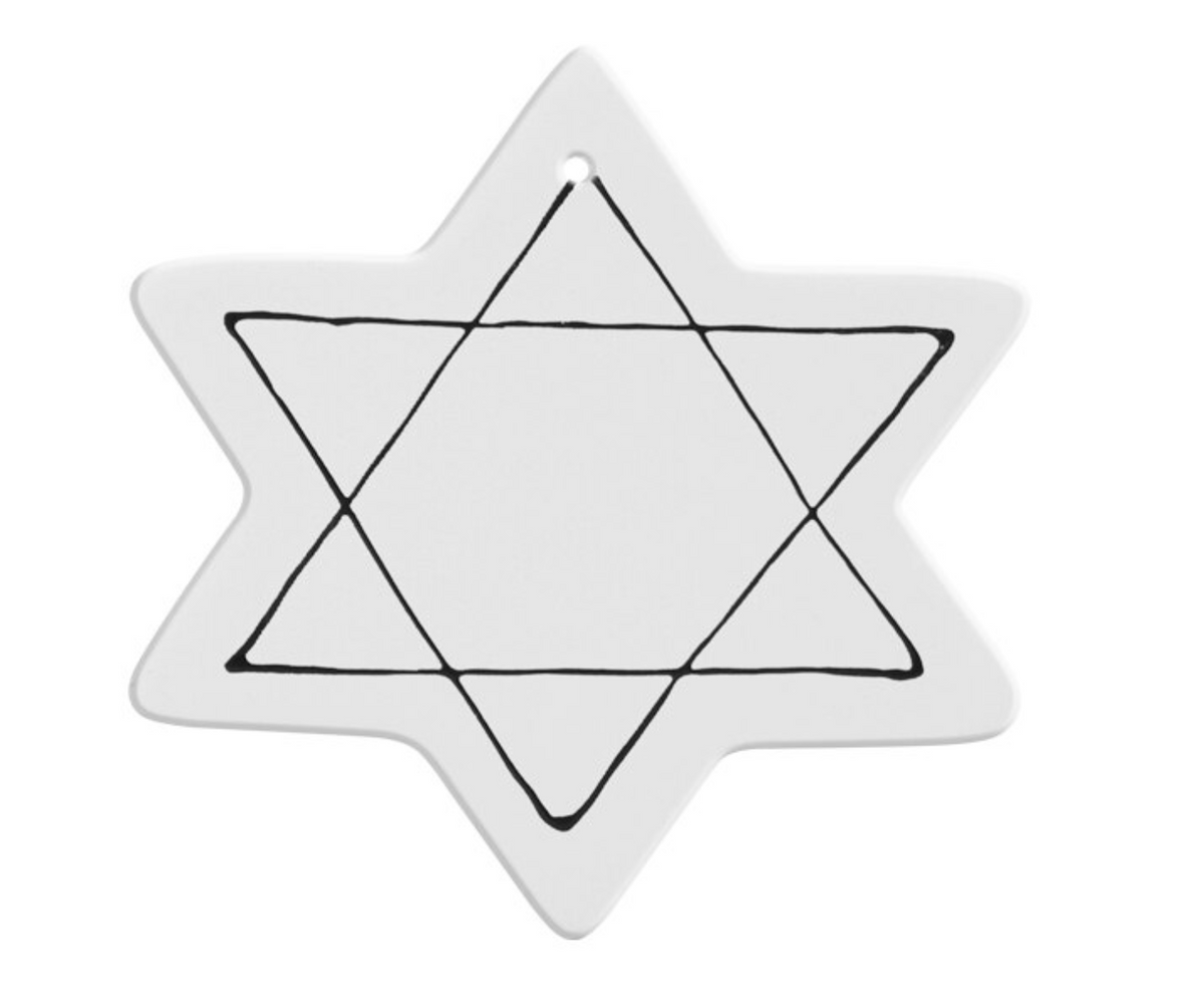star of David ornament with lines